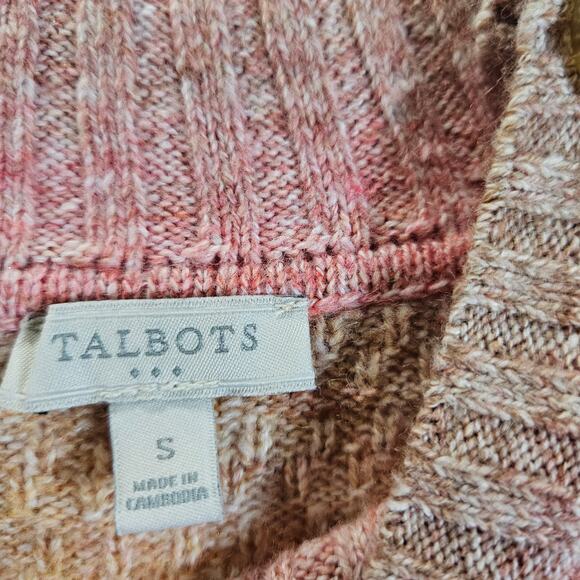Talbots Mock Neck Sweater Ombre Color Block Size Small Classic Minimalist Y2K - Picture 3 of 8